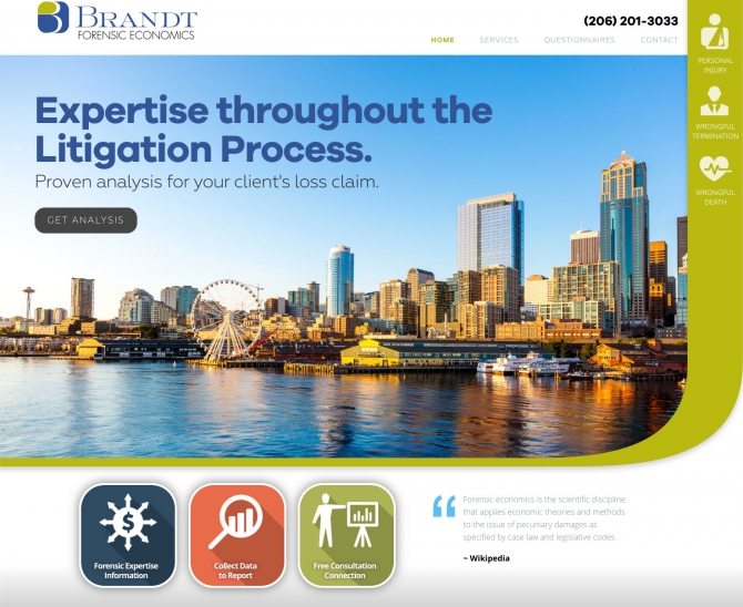 Brandt Forensic Economics Website Design, Branding, and Development
